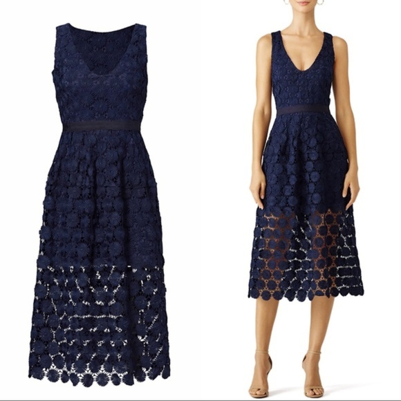 Trina Turk Dresses & Skirts - Trina Turk Ceiba navy Daisy dress size 4 NWOT